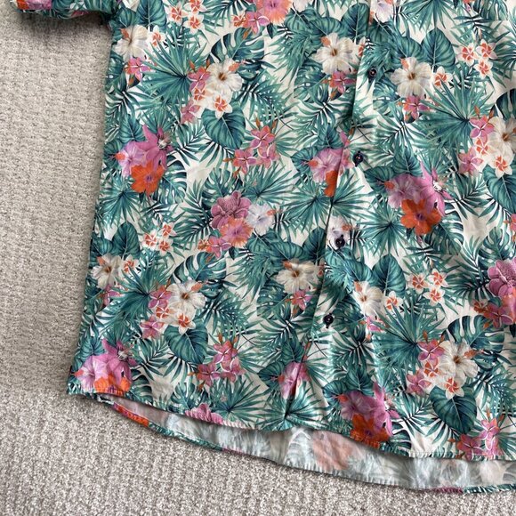 7 Downie St Couture Shirt Mens 6 Tropical Floral AOP Short Sleeve Button-Up - Picture 6 of 16